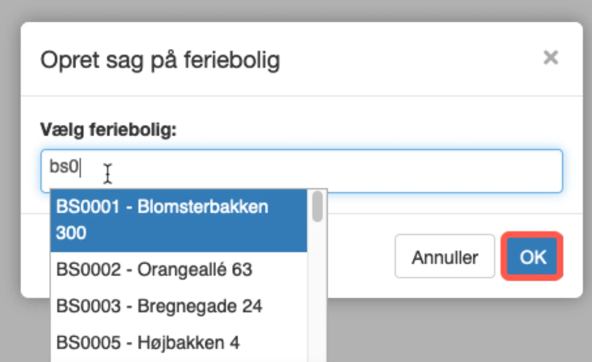 Sag på feriebolig