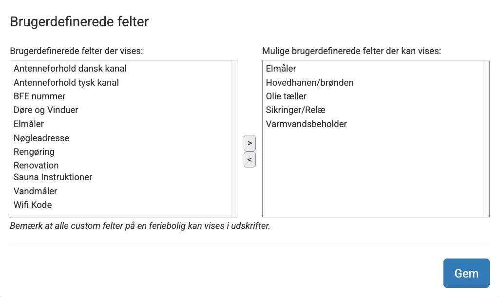 Brugerdefinerede felter på servicesager