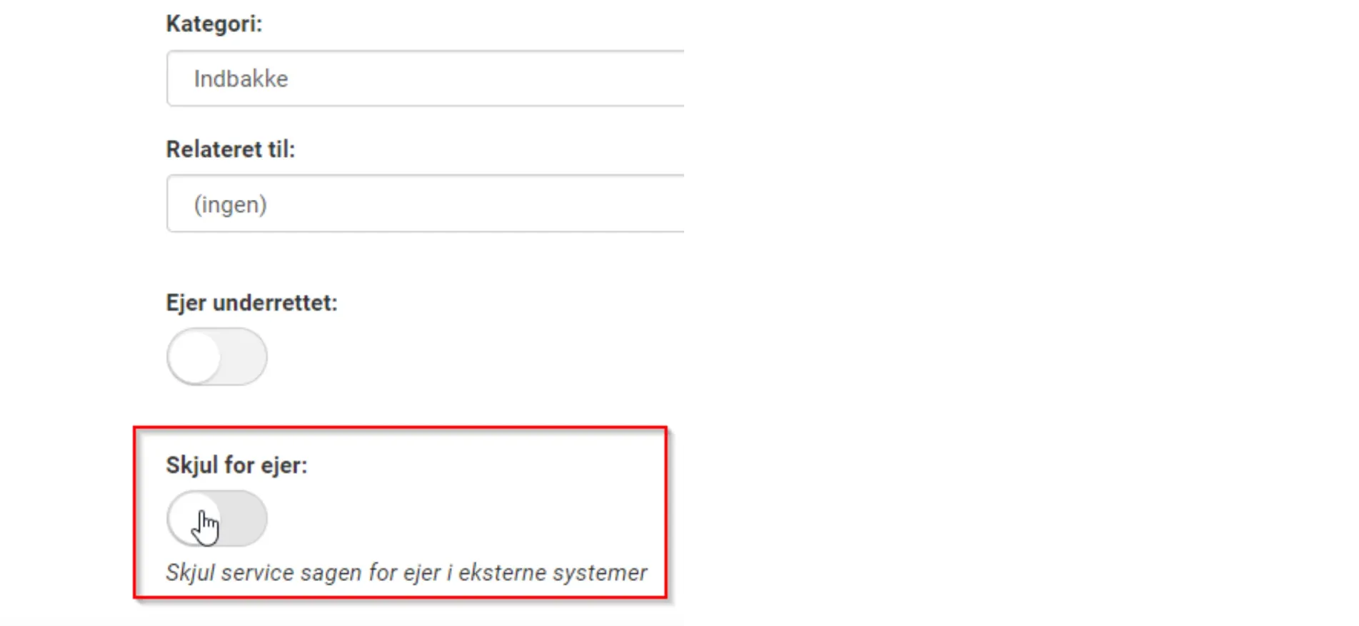 Aktiveret indstilling
