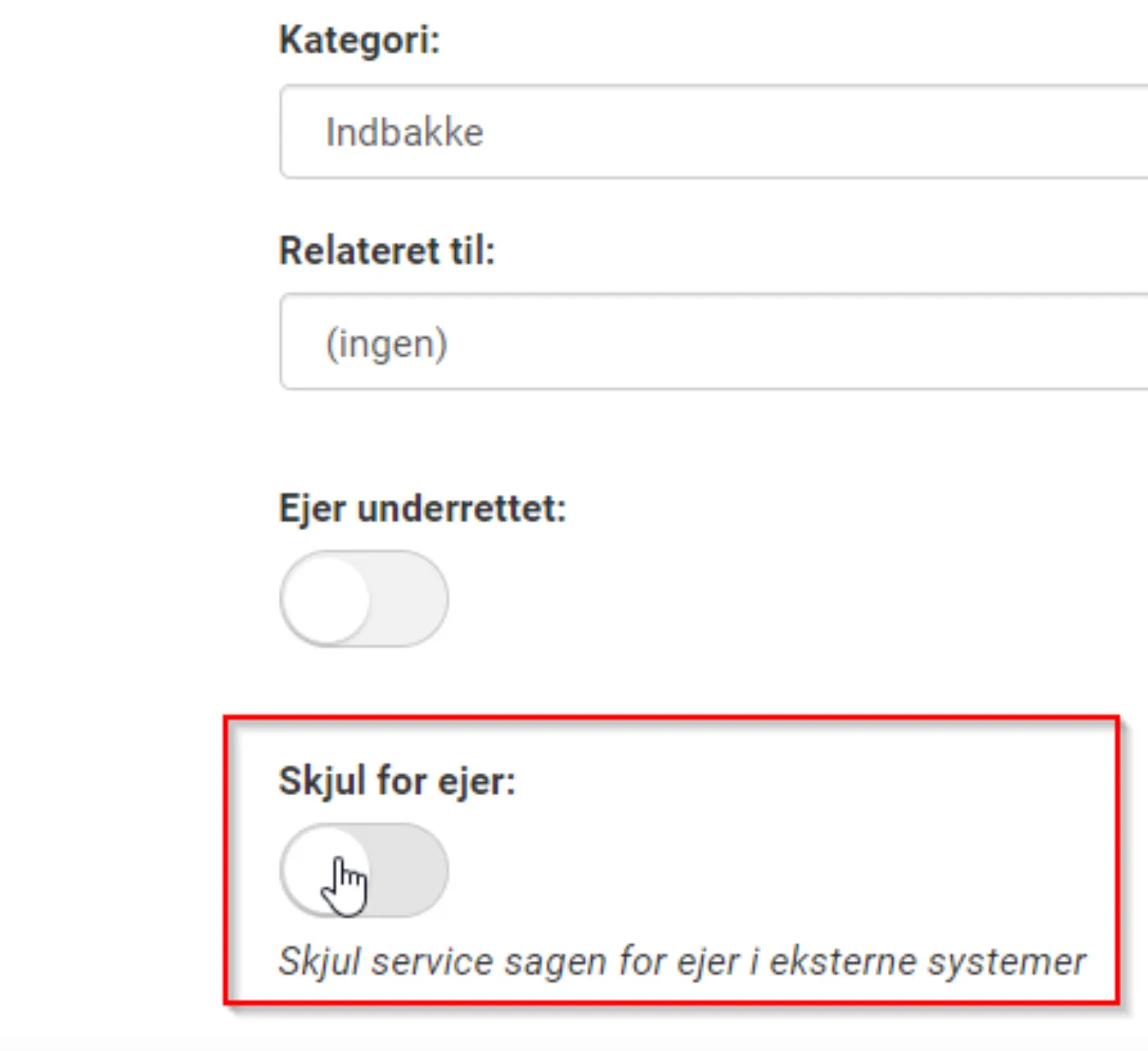 Aktiveret indstilling