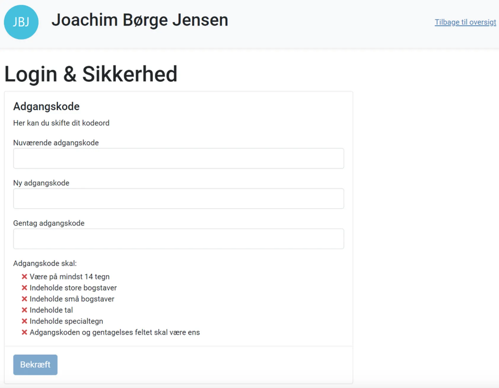 Login og Sikkerhed