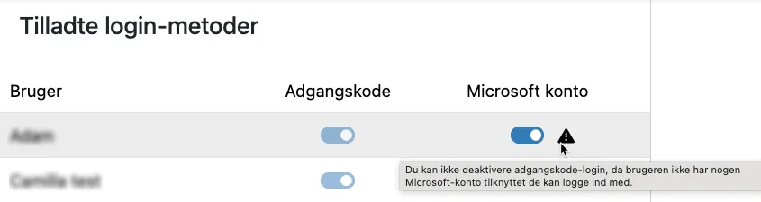 Slå adgangskode fra