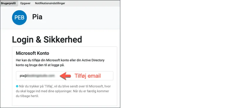 Tilføj e-mail
