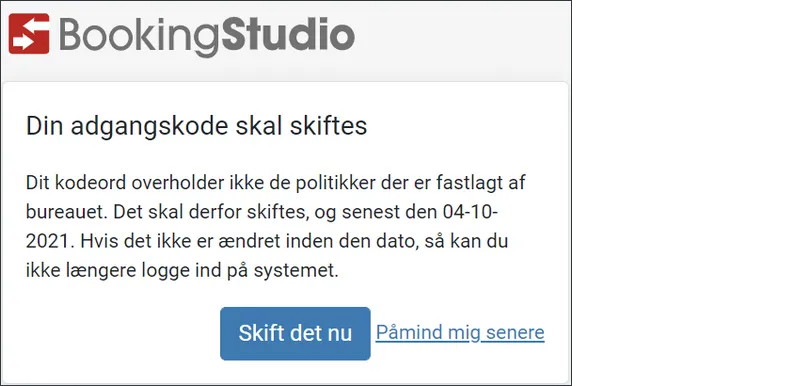 Brugere skift password