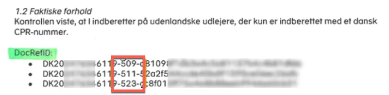 Se underskriver ID'et i tal koden fra SKAT