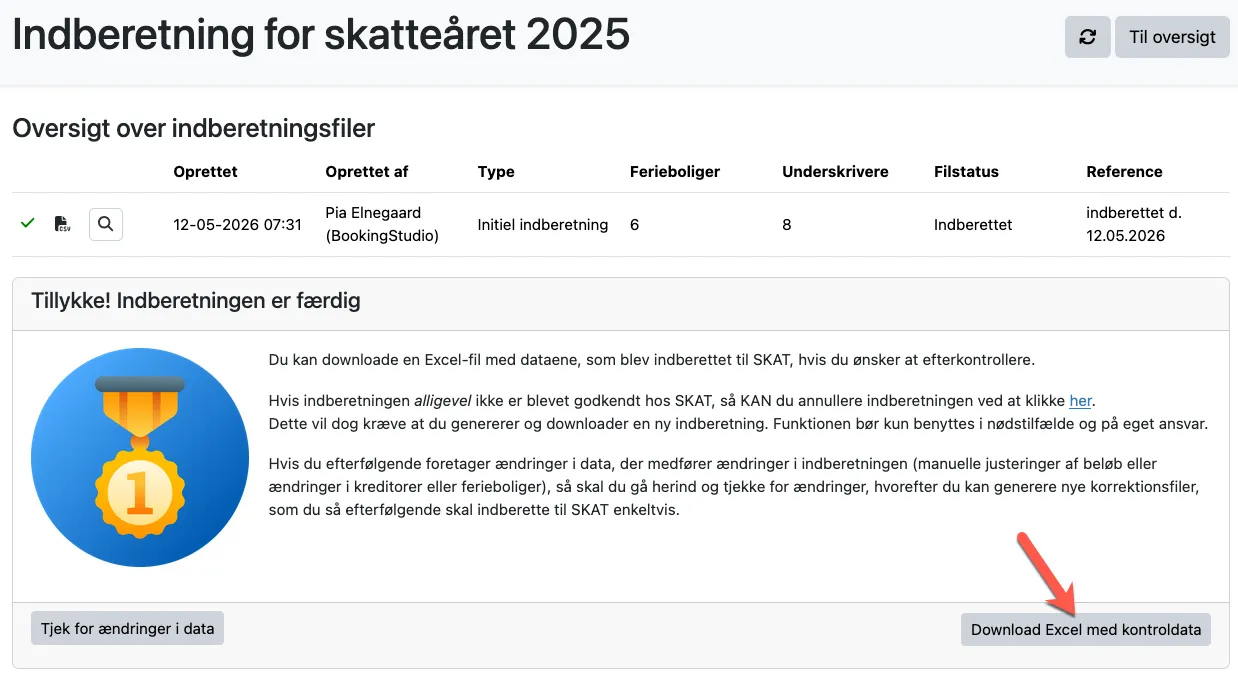 Find tallet i indberetningsfilen