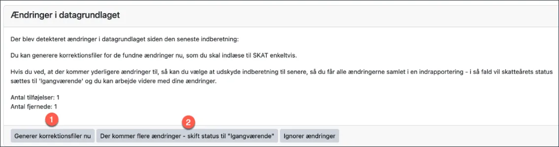 Info om ændringer