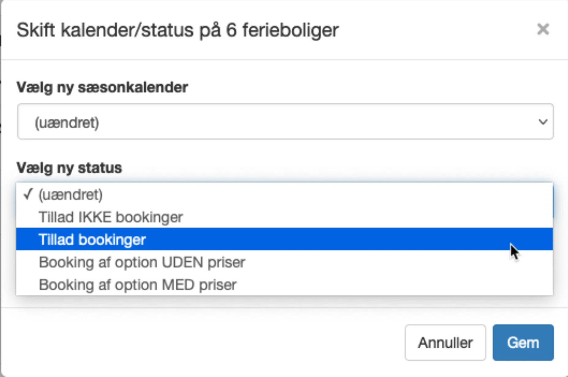 Ny sæsonkalender