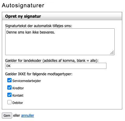 Udfyldning af autosignatur