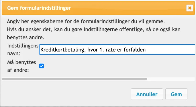 Opret genvej til søgeindstillingerne