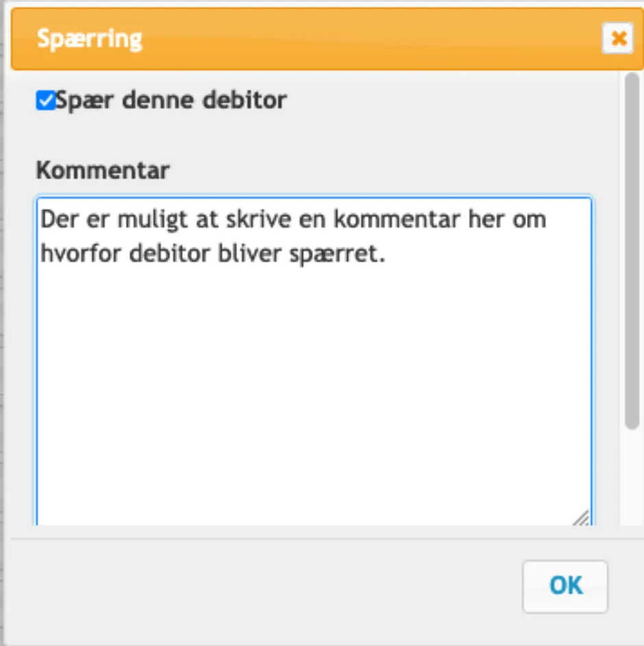 Spær denne debitor