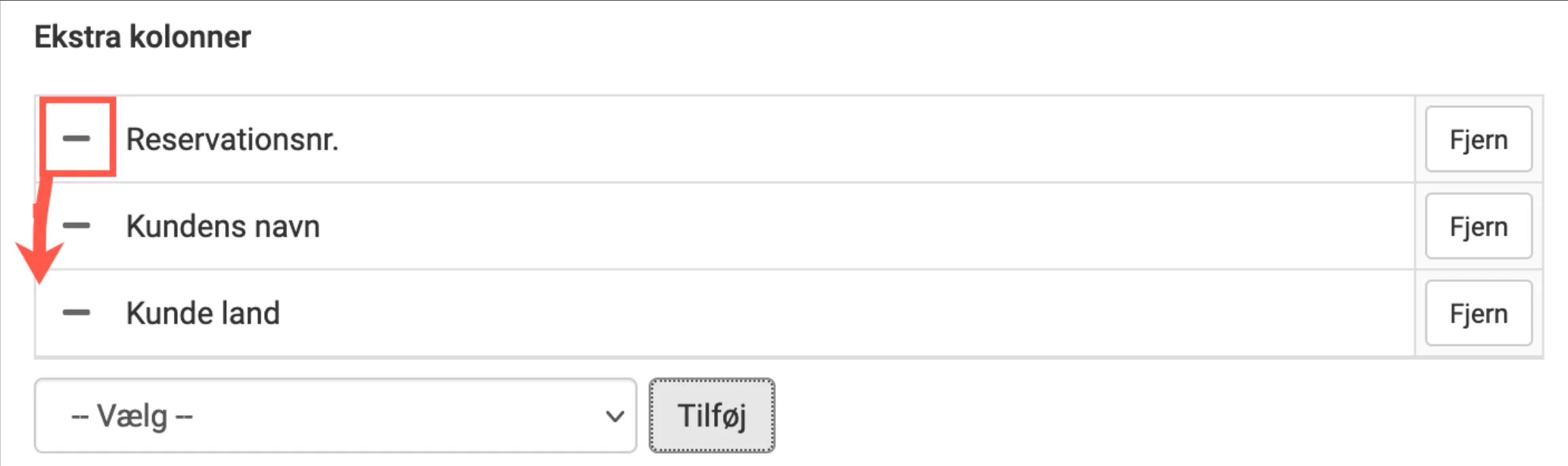 Ændre rækkefølge