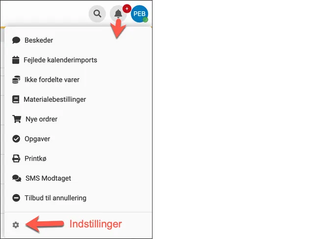 vælg indstillinger