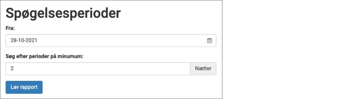 Sæt indstillinger for rapporten
