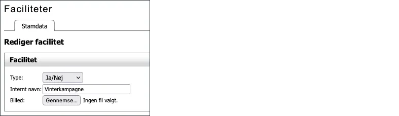 Opret ja/nej facilitet