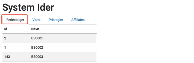 System id område feriebolig