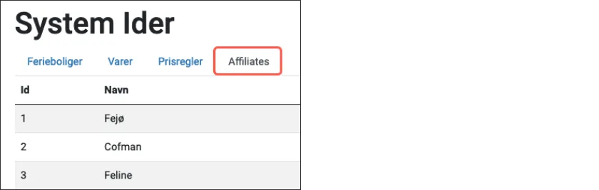 System id område affiliates