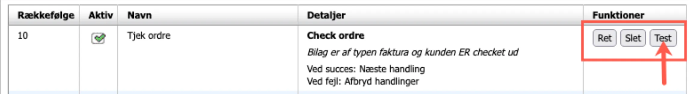 Eksempel på handling