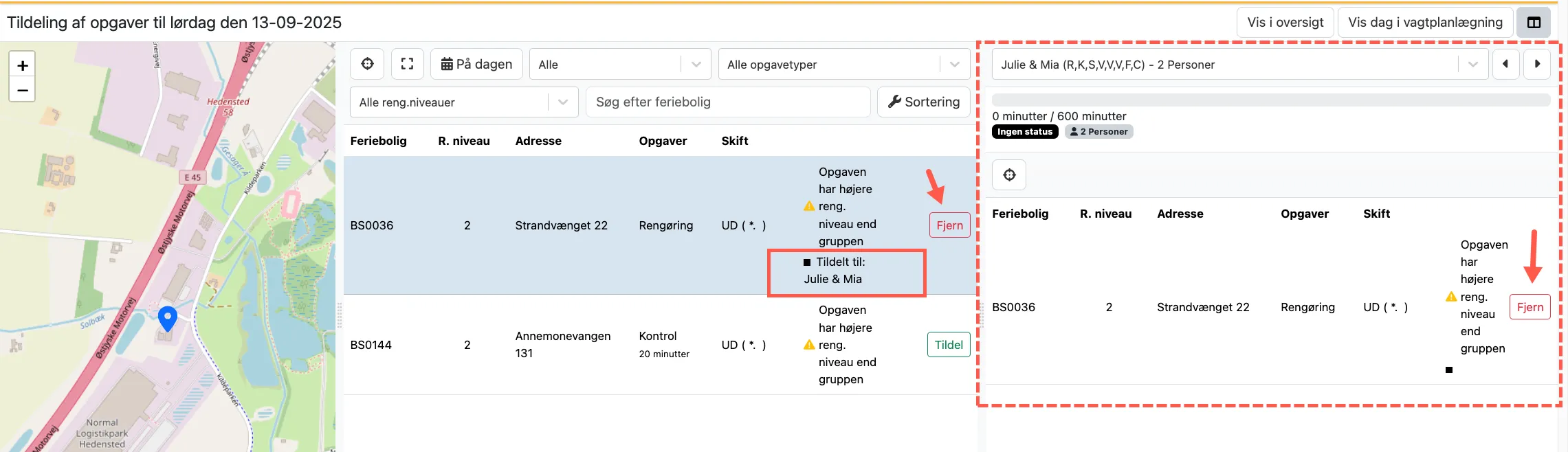 Fortryd at en opgave er blevet tildelt