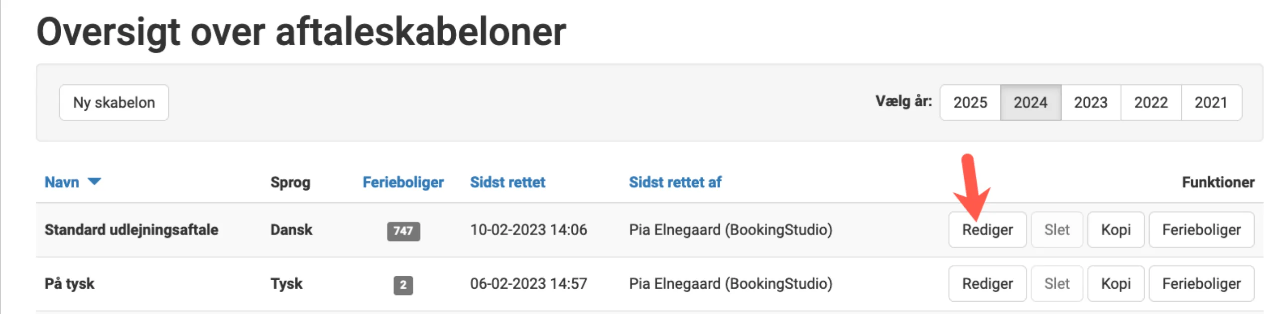 Redigere skabelon
