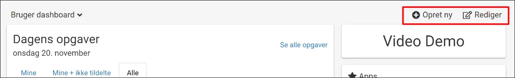 Redigere og tilføje dashboards