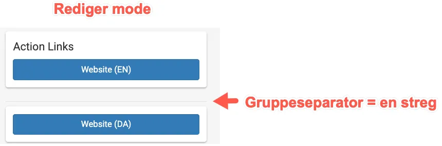 Brug af gruppeseparator