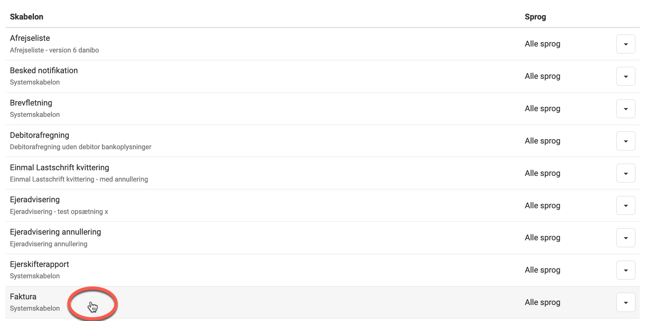 Find dokumenter der skal ændres