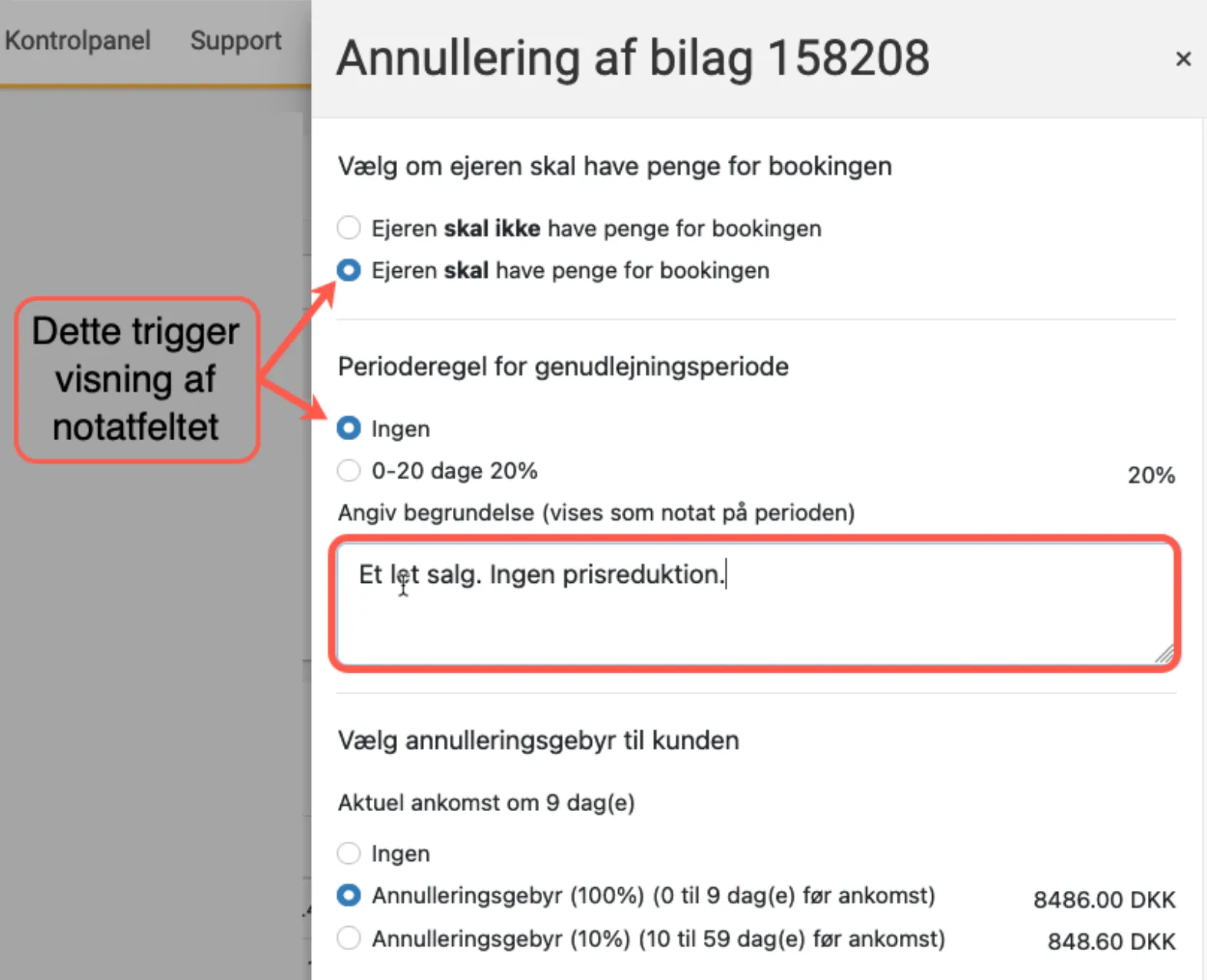 Afkrævet notet