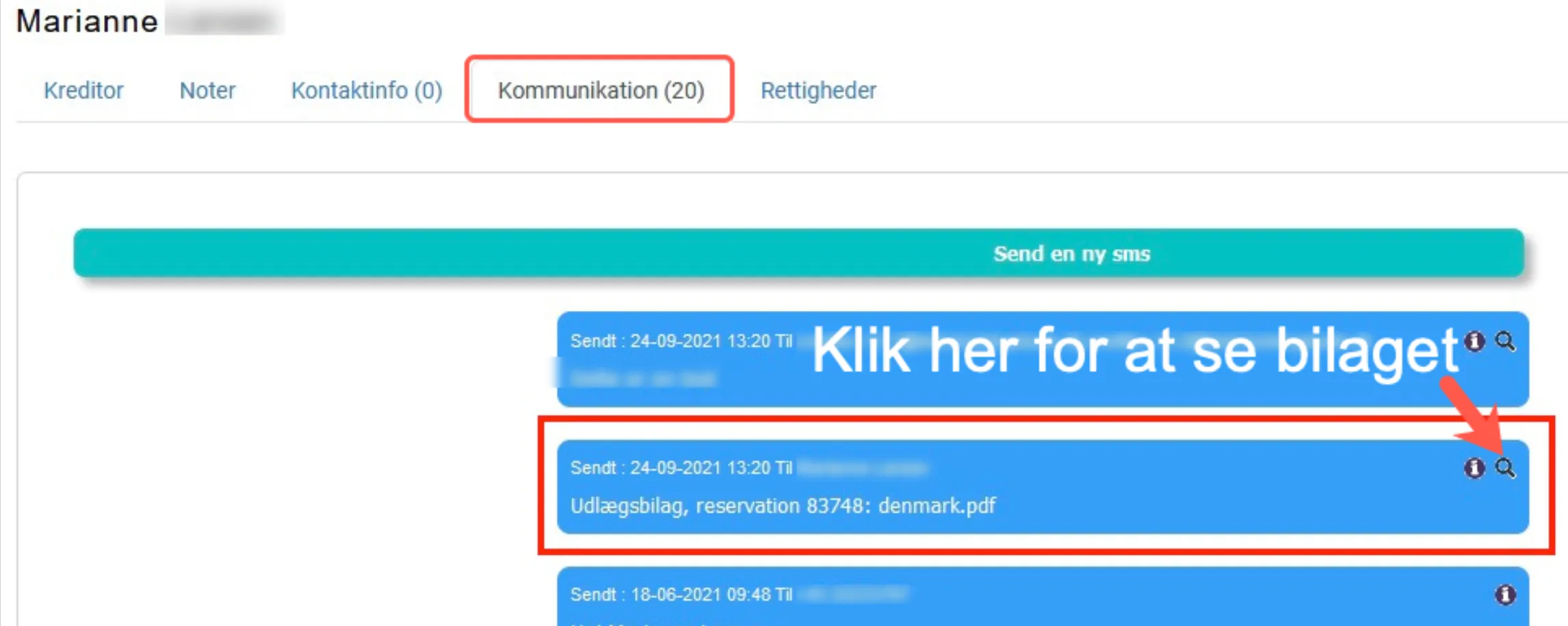 Udlæg faktureret til kreditor