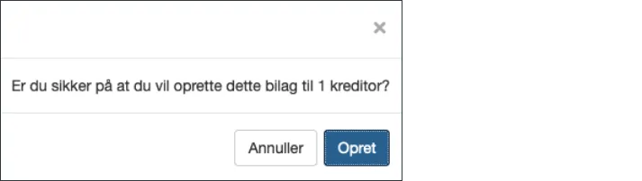 Bekræft oprettelse af udlæg