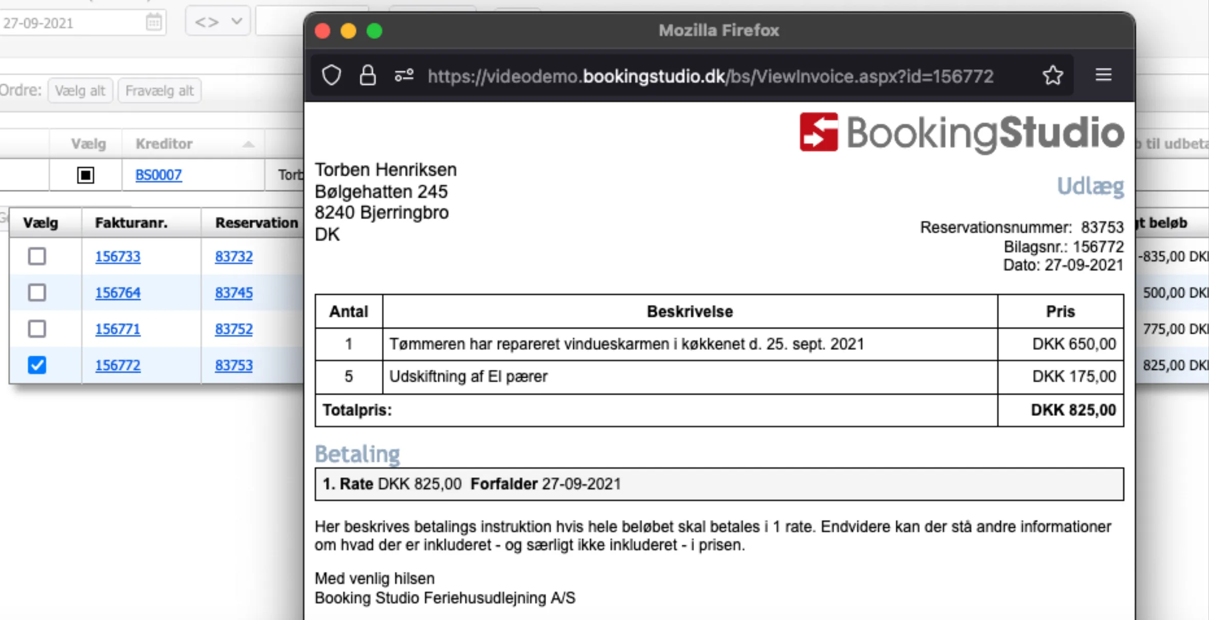 Se detaljer for udlæg