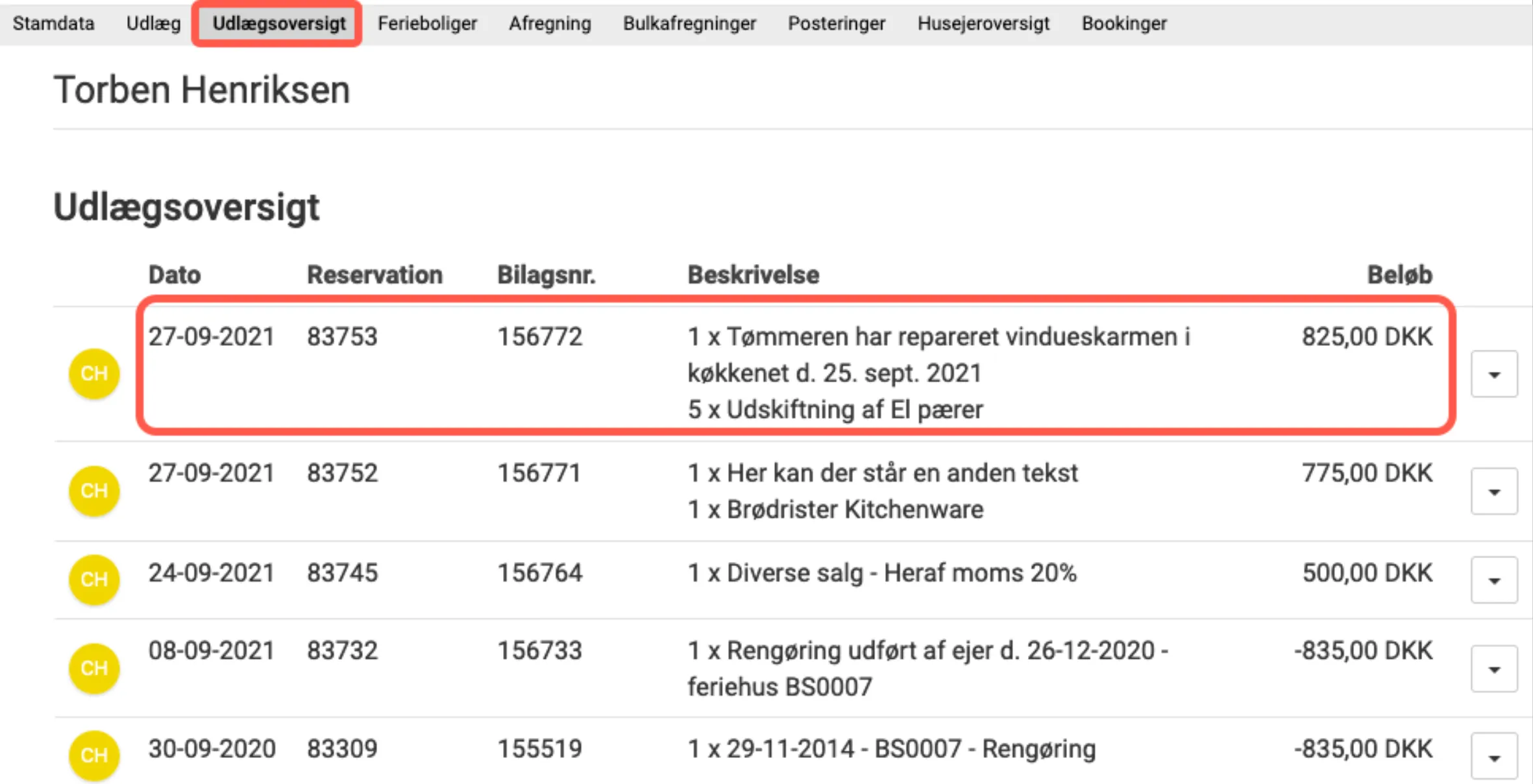 Udlægsoversigt