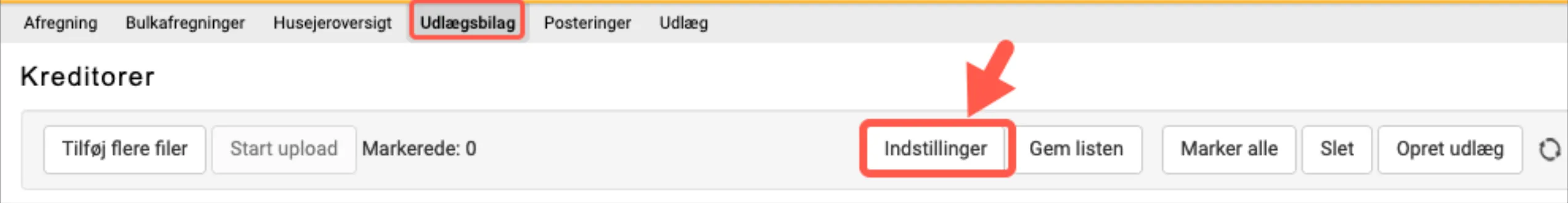 Start med indstillinger