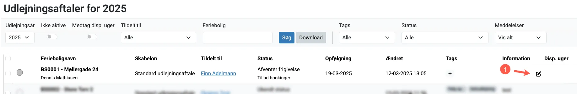 Under information kan en dato oprettes for opfølgning