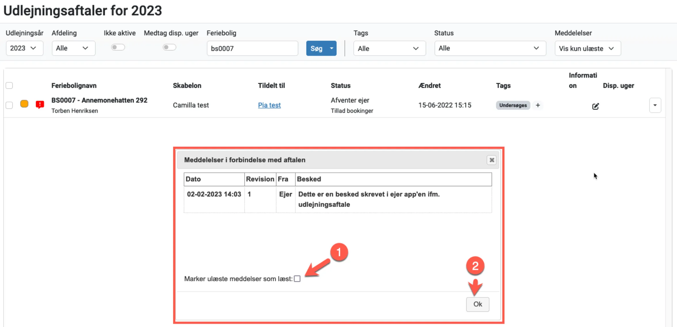 Markér mesked som læst