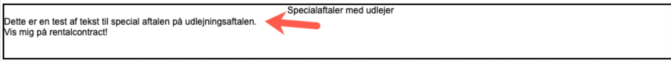 Visning på udlejningsaftalen