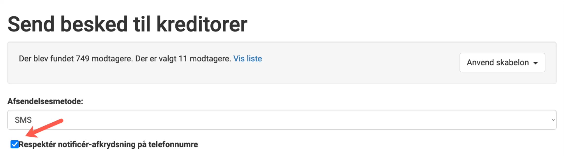 respekter notificèr-afkrydsning