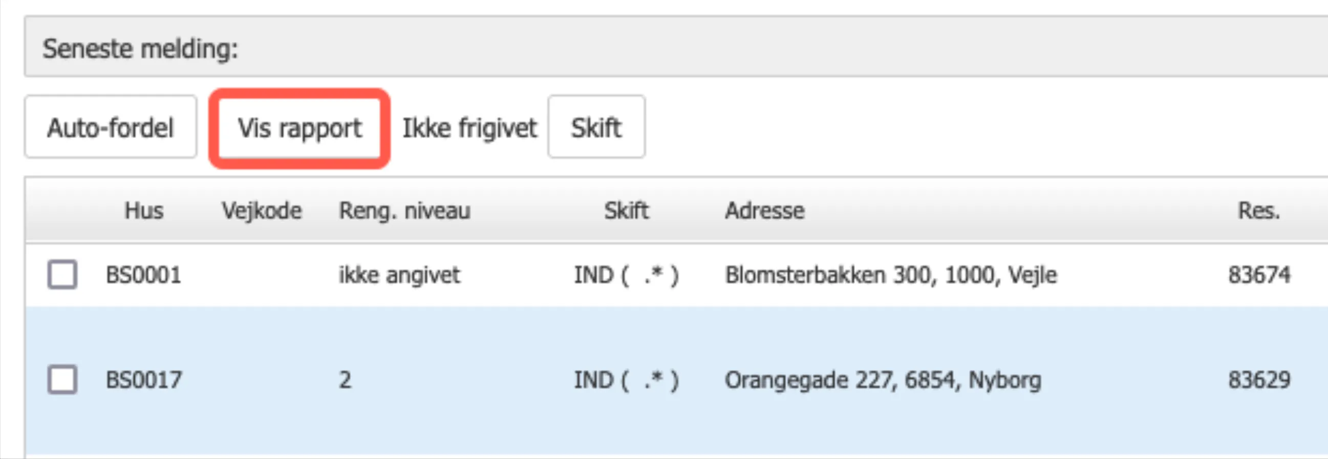 Vis rapport