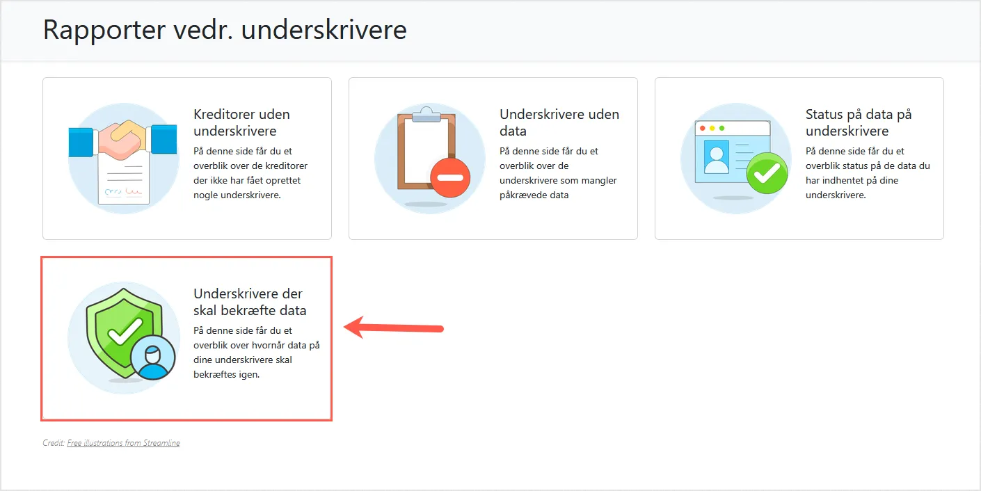 Rapporter vedr. underskrivere