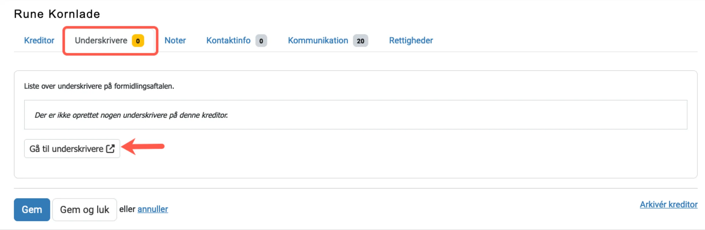 Opret underskriver