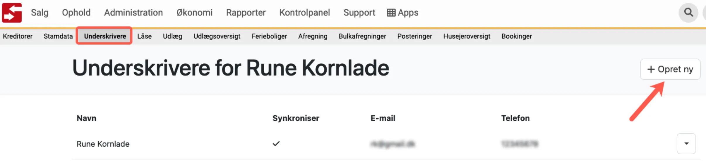 Opret ny underskriver