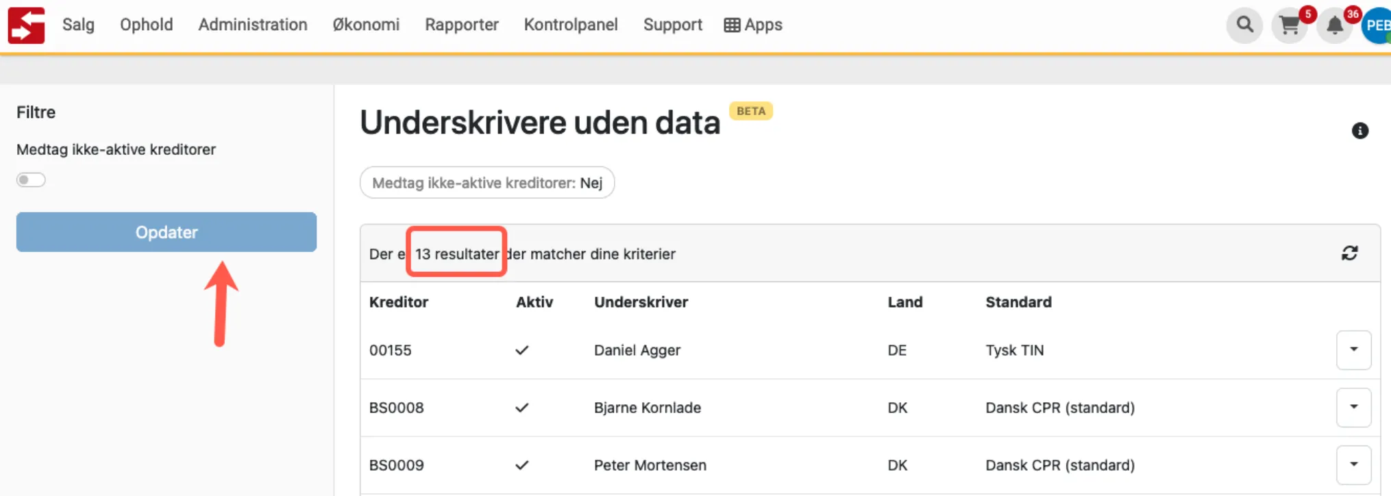 Opdatér