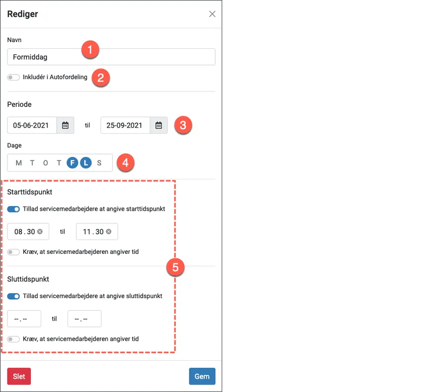 Opret vagtperioder