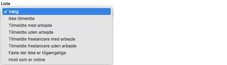 Forud defineret lister i SMS skabelon