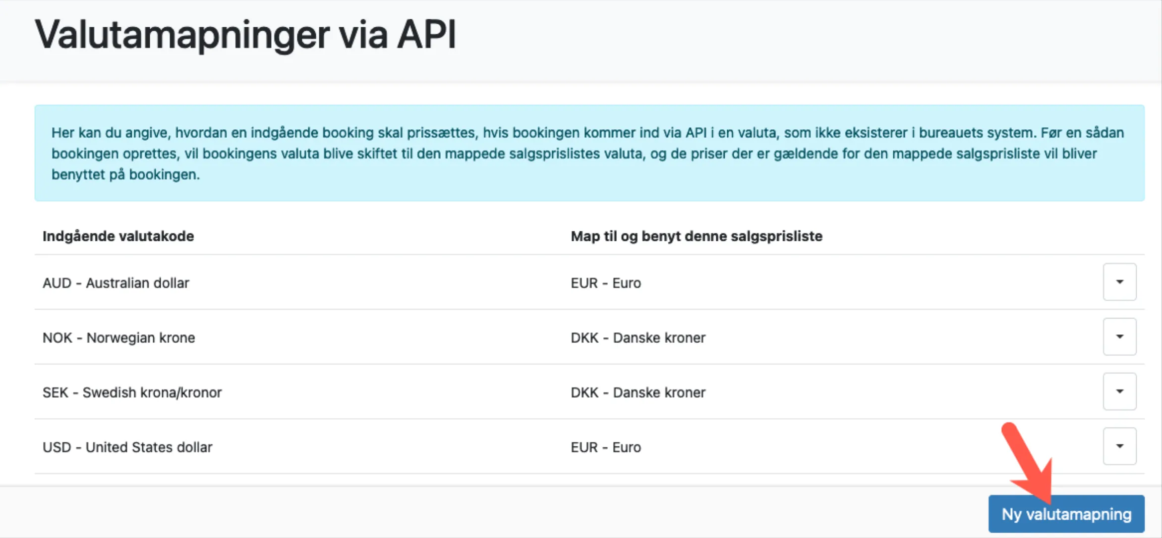 Ny valutamapning
