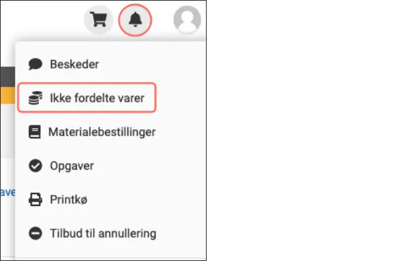 Ikke fordelte varer