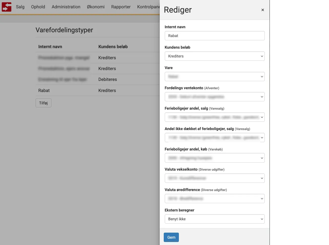 Opret en varefordelingstype