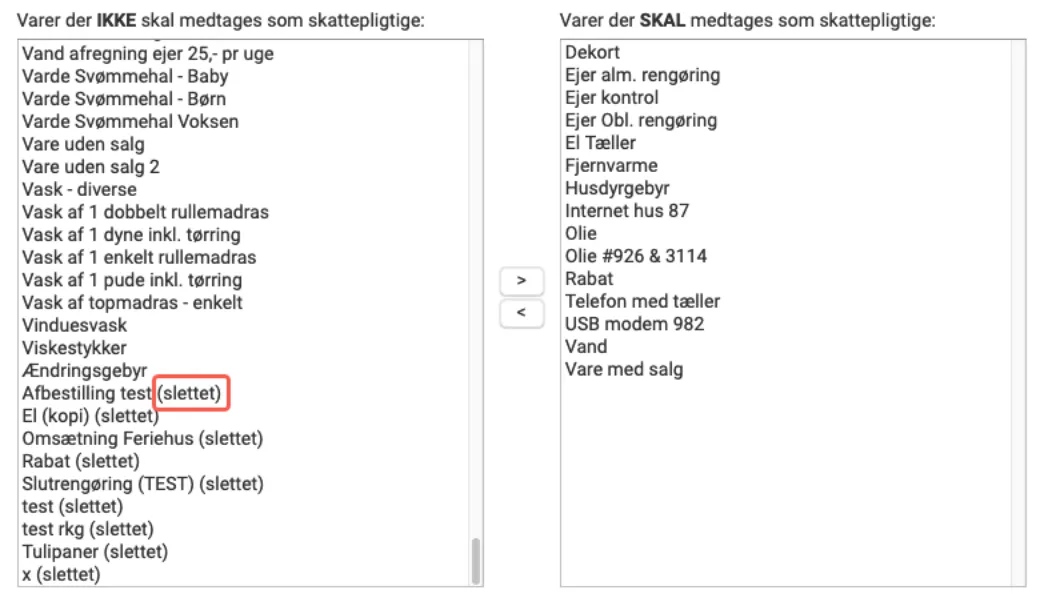 Slettede varer kan stadig komme med i Skatteindberetningen