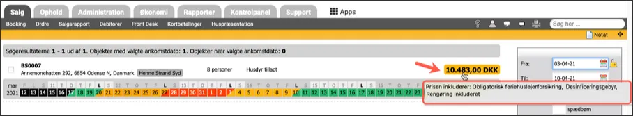 På bookingsiden kan man holde musen over prisen for at få yderligere informationer
