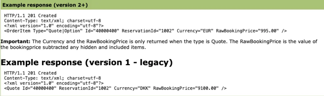 Eksempel i API dokumentation